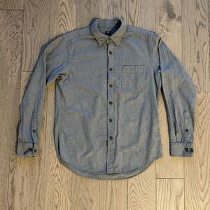 H&M Men's Heathered Gray Casual Button-Down Shirt